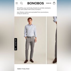 Bonobos Weekday Warrior Pant Size 36/32 Slim